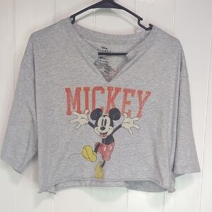 Disney Gray Mickey Mouse Crop Top